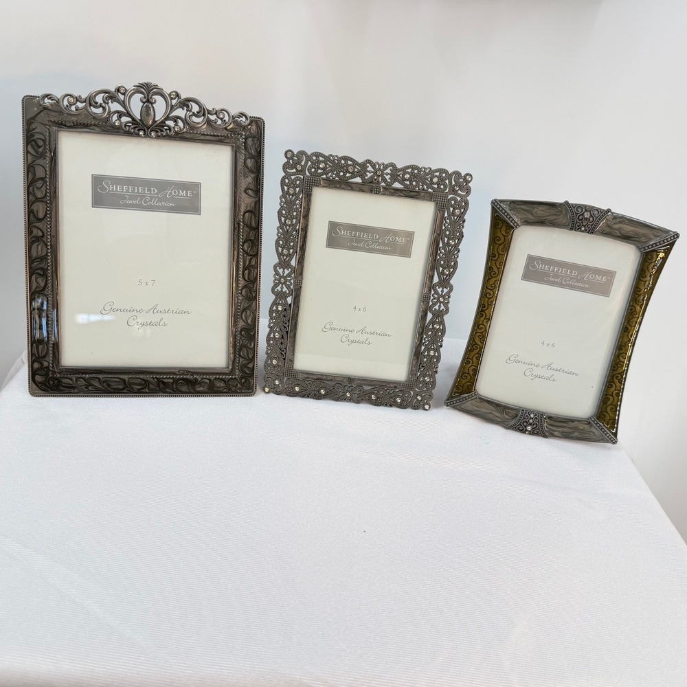 Sheffield Home Coquette Picture Frame Set Pewter Victorian Dark Academia 5x7 4x6 - Picture 2 of 15